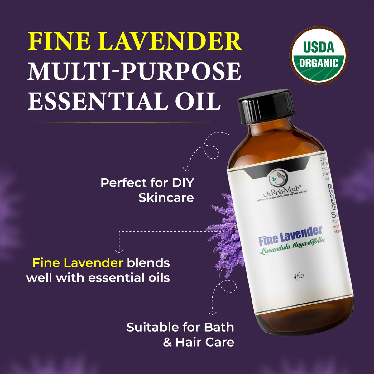 Organic Lavender Essential Oil 4 Fl Oz K89225
