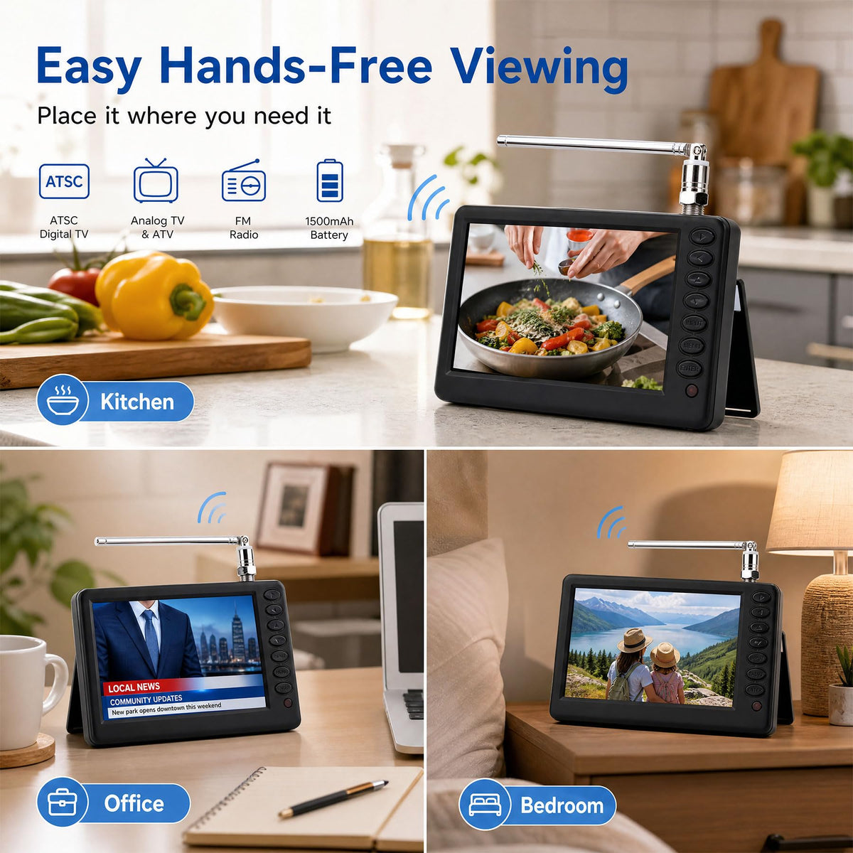 Portable 5" Digital TV with FM Radio J6215