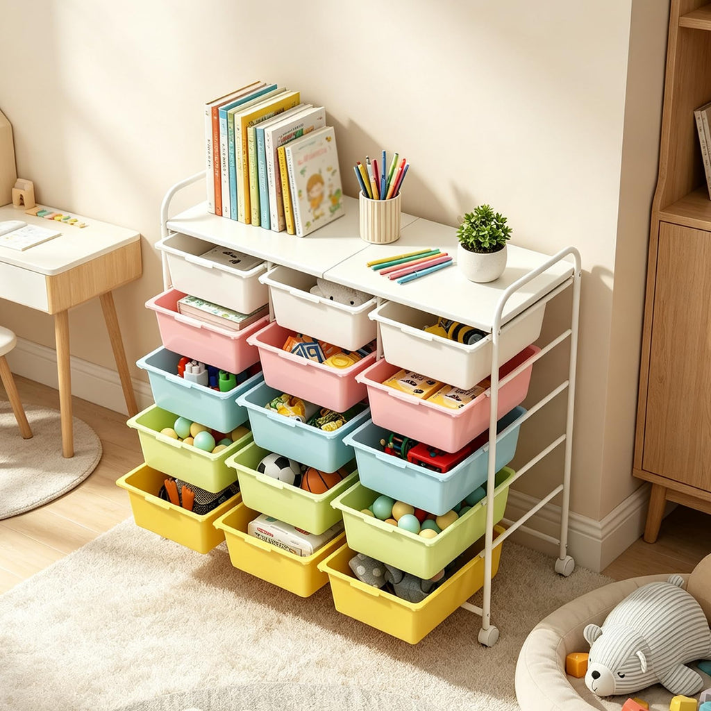15 Drawer Rolling Storage Cart with Wheels O548941