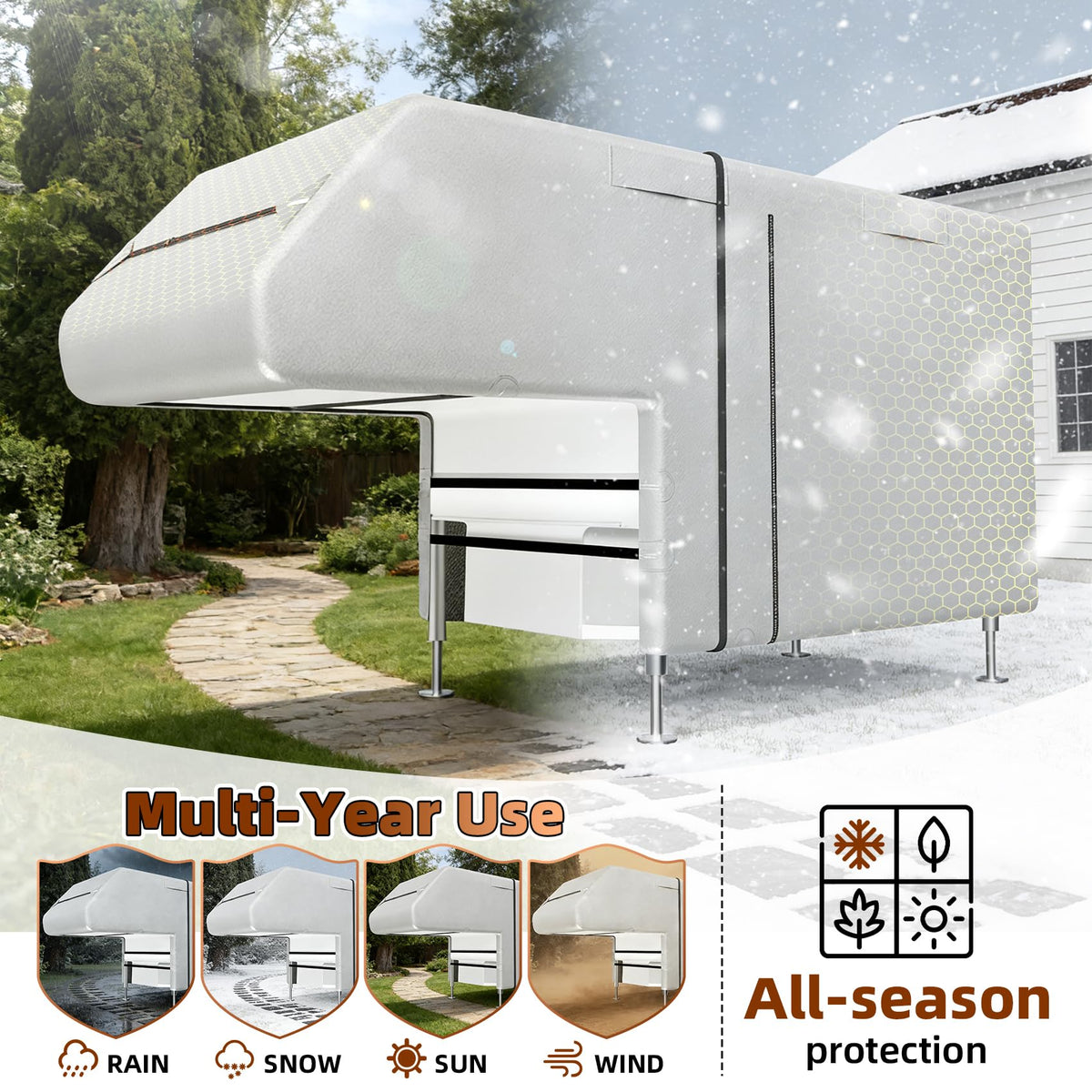 10-12ft Truck Camper Cover 300D Oxford Y274