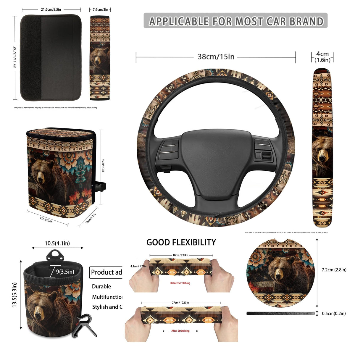 15 Pcs Car Seat Cover Set O134875