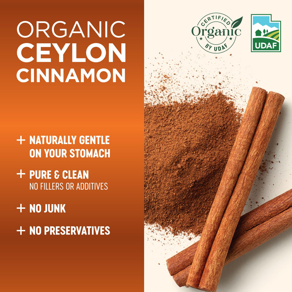 Organic Ceylon Cinnamon 1200mg 60 Vegan Capsules D74546