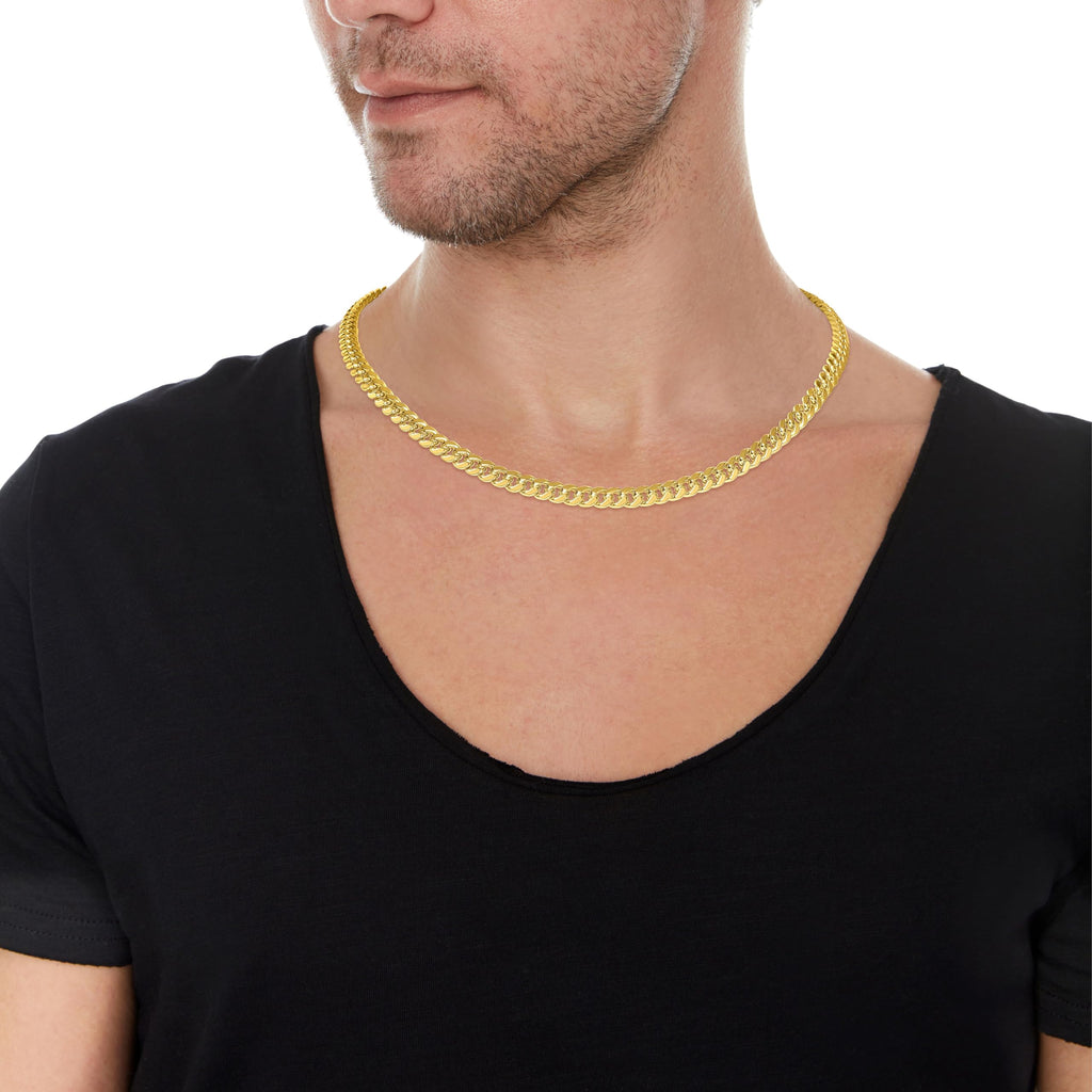 10k Yellow Gold 6mm Cuban Link Chain Necklace V12578