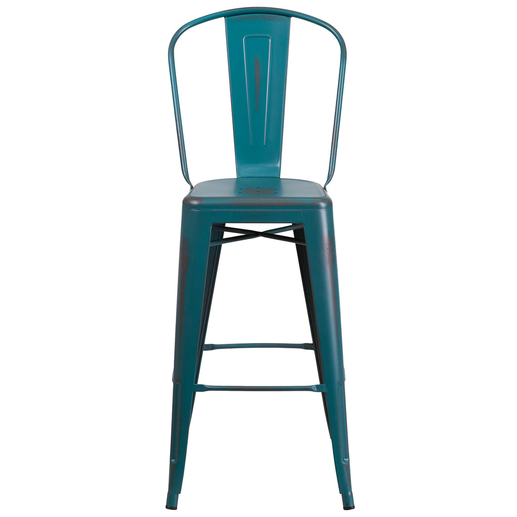 30" Metal Counter Stool with Footrest D462
