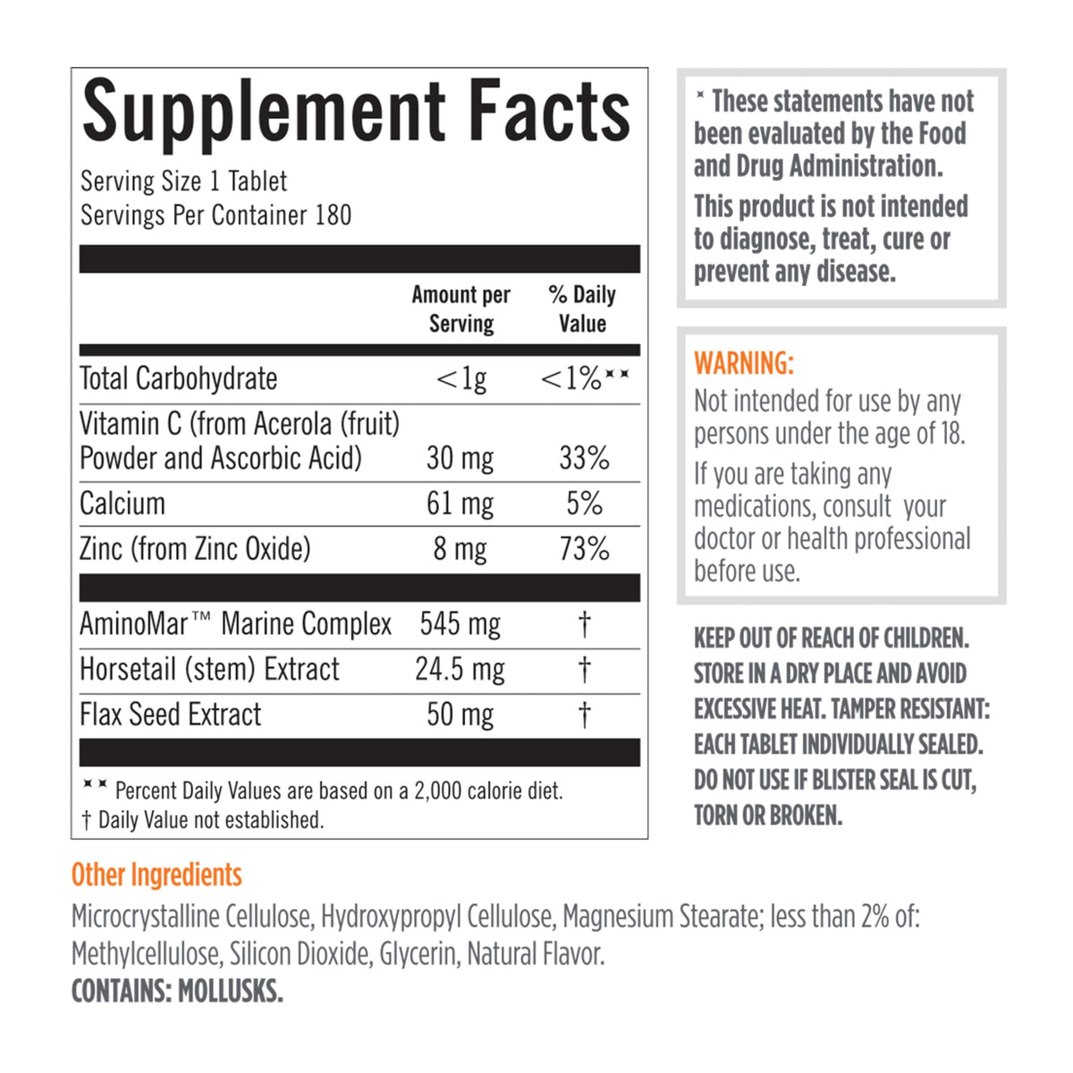 Men's Hair Growth Supplements 180 Tablets S4651