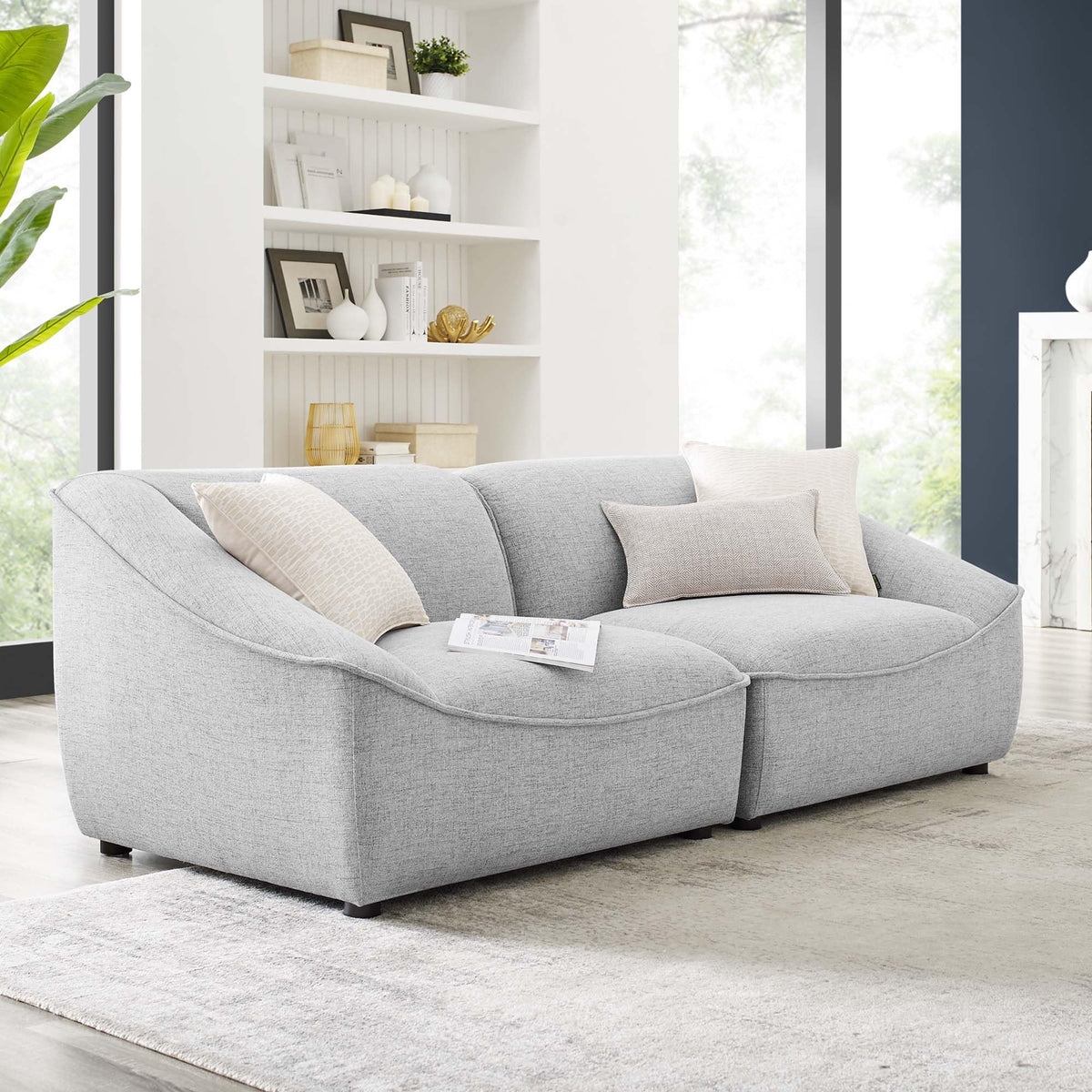 75 Inch Light Upholstered Loveseat A17269