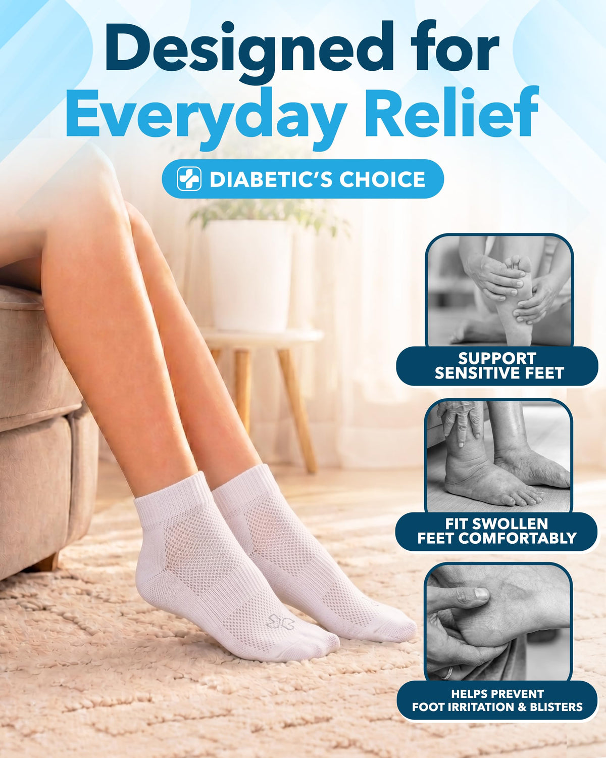 Viscose Bamboo Diabetic Socks 6 Pairs P1700