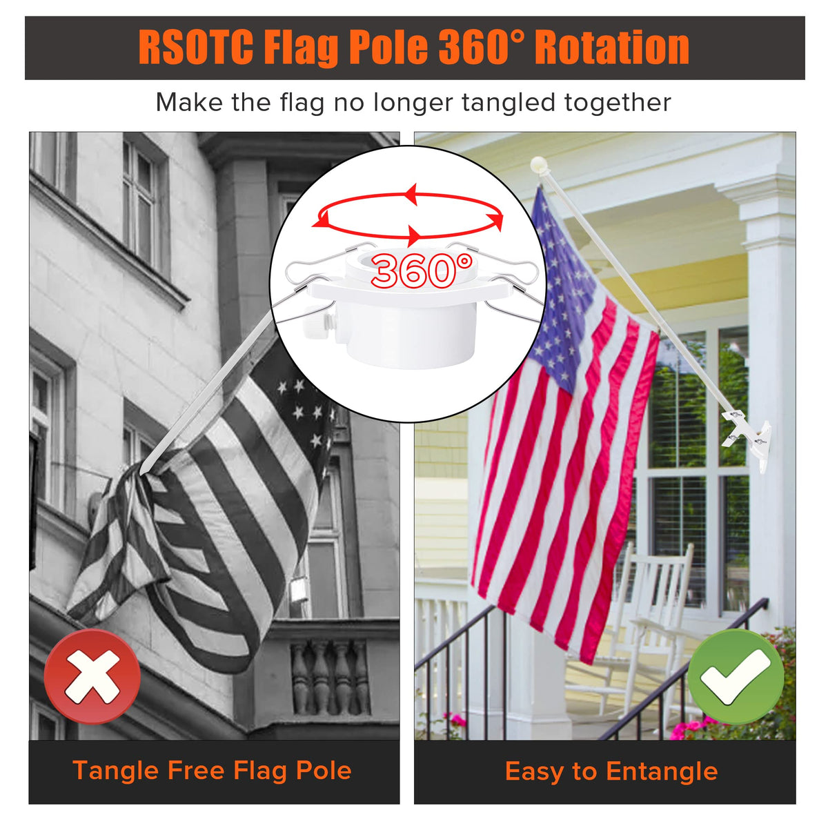 6FT Stainless Steel Flag Pole Kit F1183