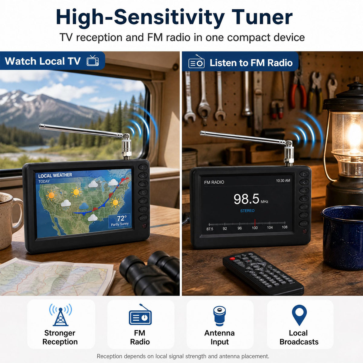 Portable 5" Digital TV with FM Radio J6215