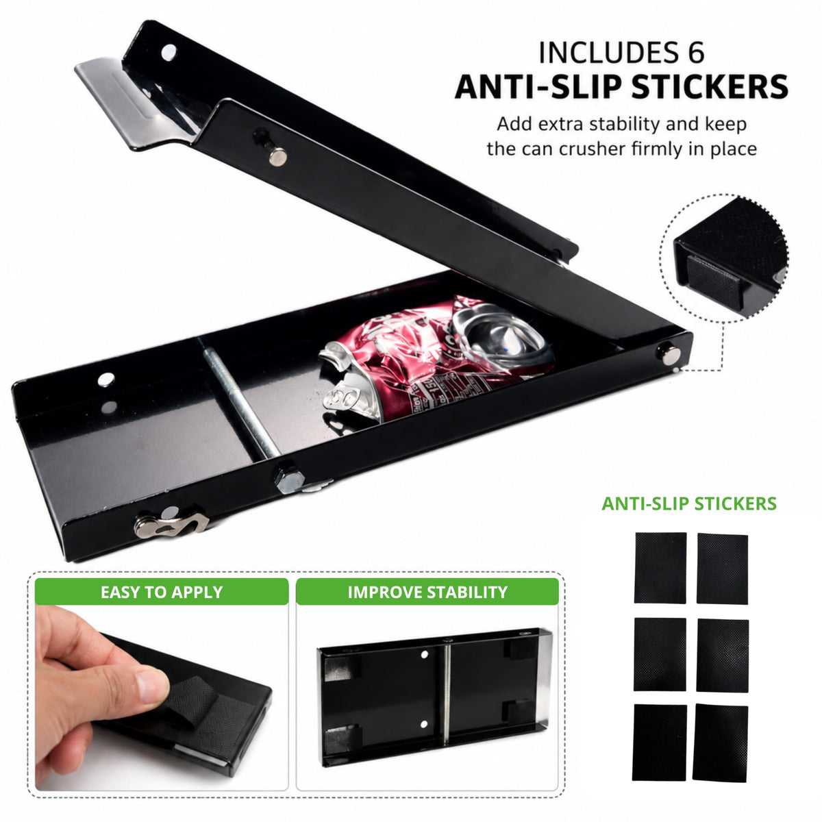 Heavy Duty Aluminum Foldable Can Crusher with Non-Slip Base P17576