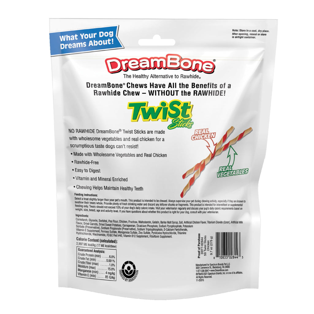 Rawhide-Free Dog Treats With Real Protein, 50 Count R94993
