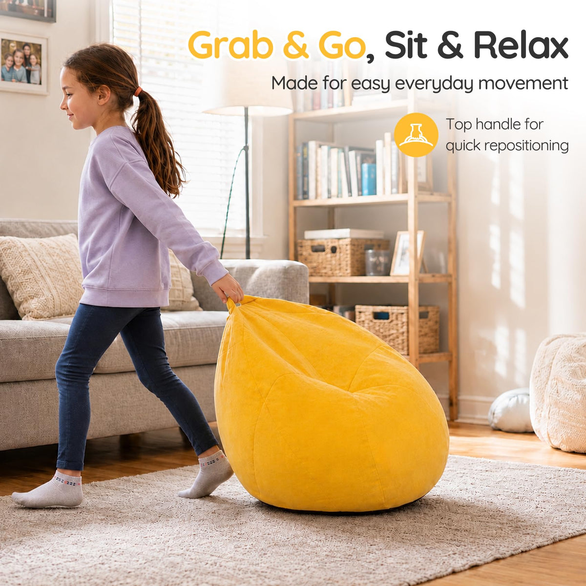 Chenille Bean Bag Chair D4119
