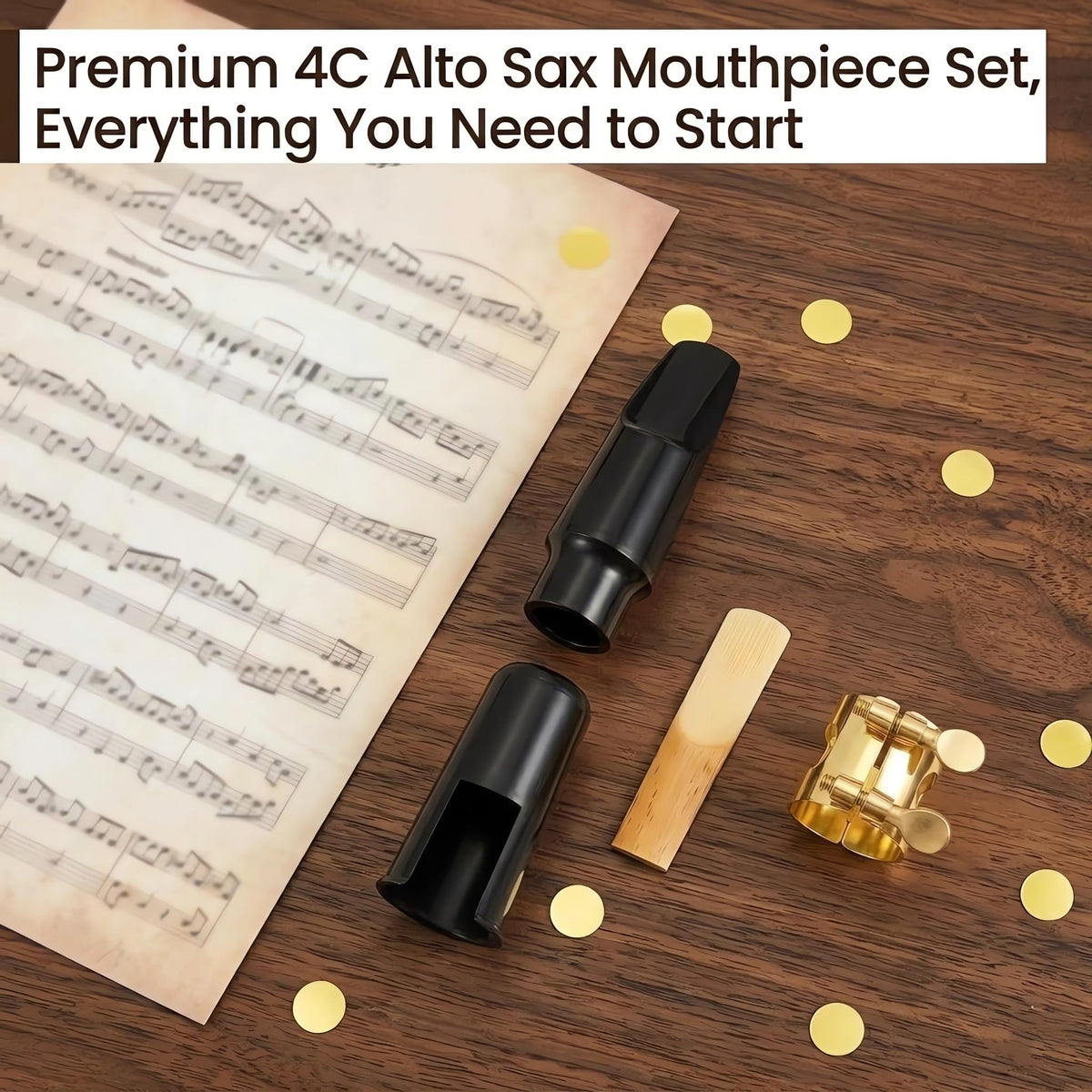 Alto Saxophone Mouthpiece with Ligature, Reed & Cap Z418