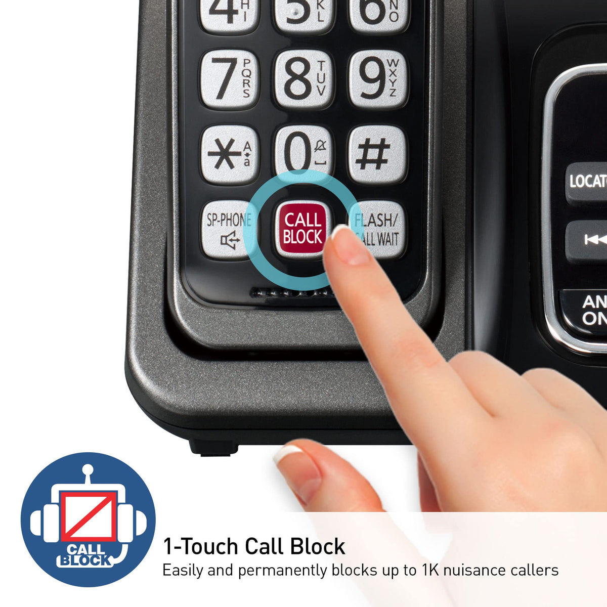 Cordless Phone with Answering Machine, 3 Handset D649261