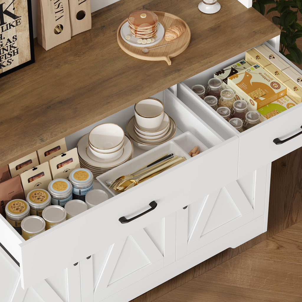 White Kitchen Pantry Storage Cabinet S67805