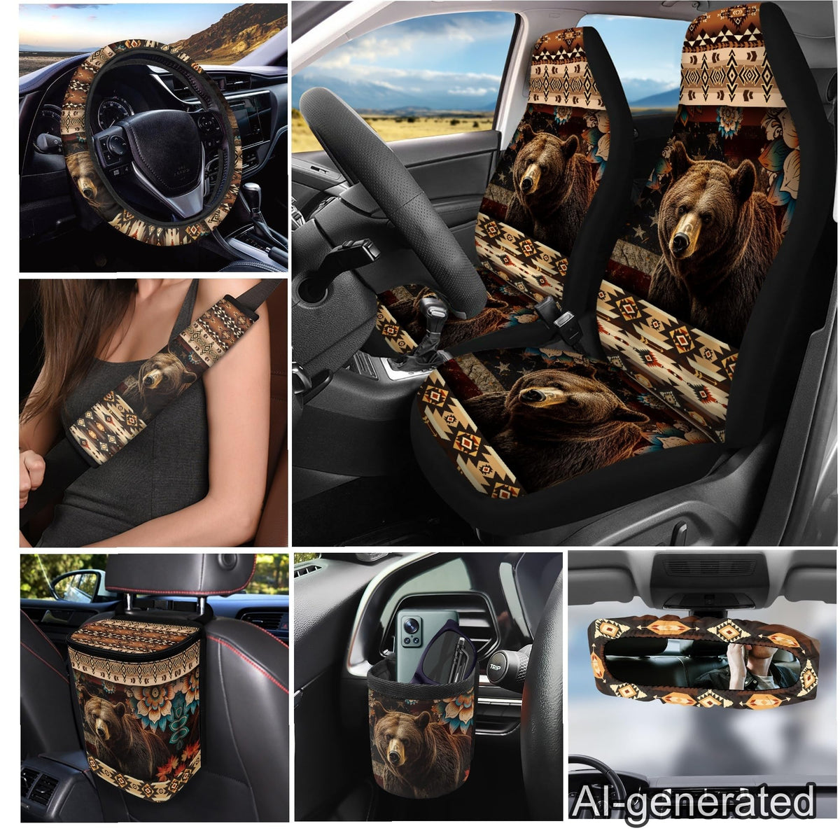 15 Pcs Car Seat Cover Set O134875