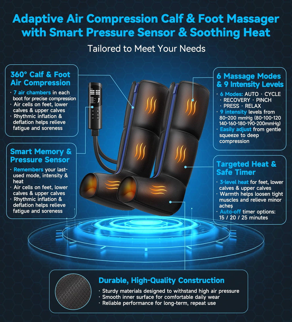 Leg Compression Massager with 3-Zone Heat T310359