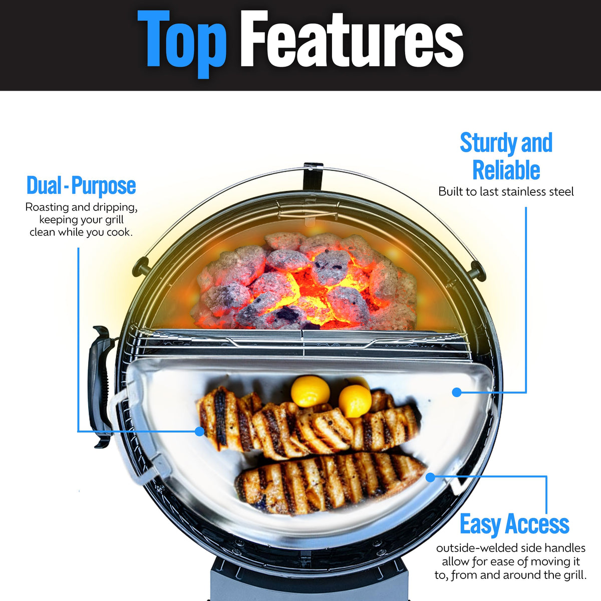 3-in-1 Stainless Steel Grill Accessory H974