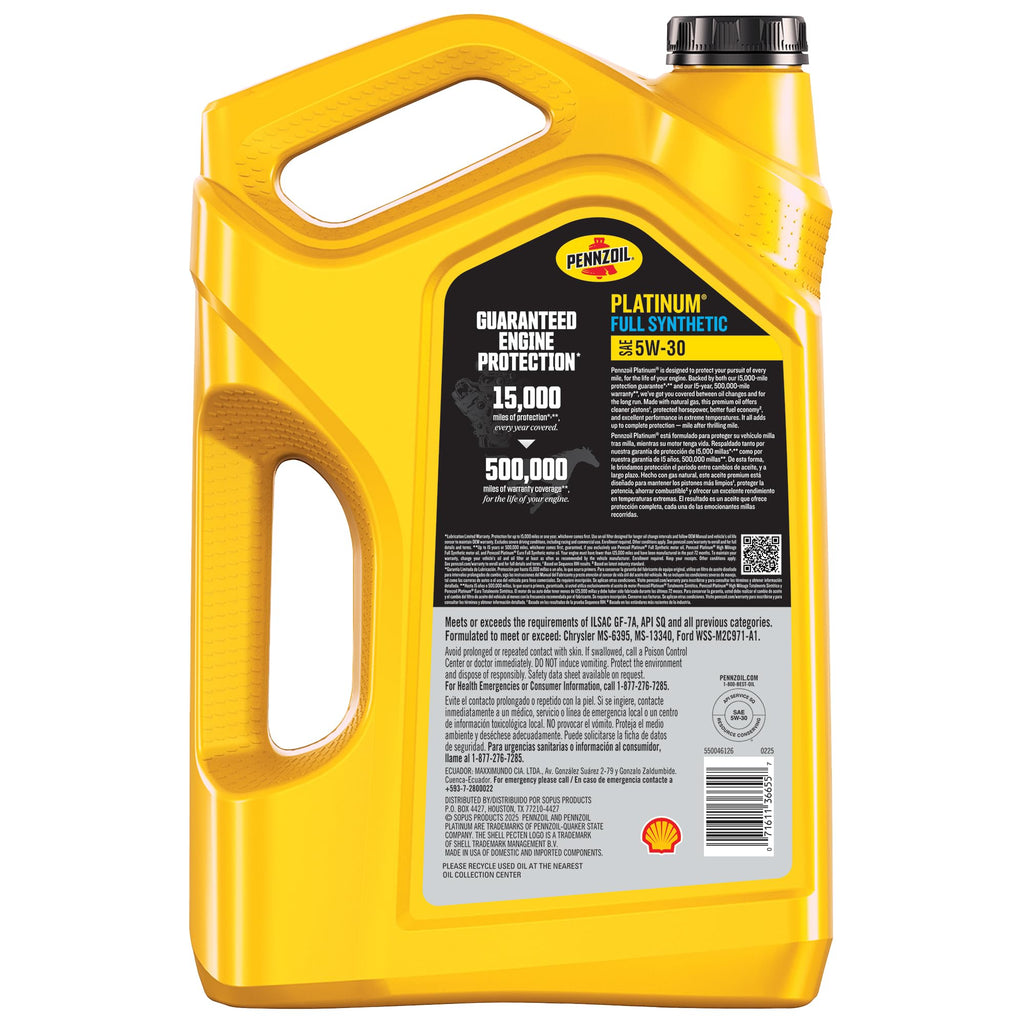 Full Synthetic 5W-30 Motor Oil, 5 Quart E89616