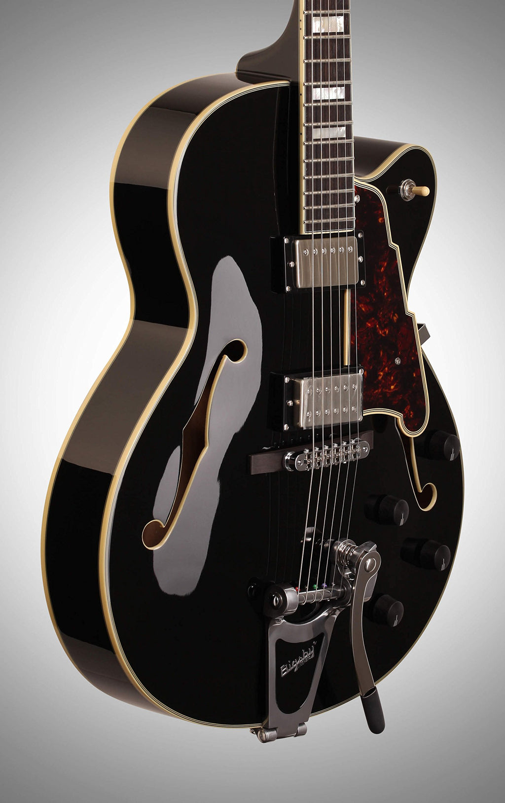 Black Archtop Hollowbody Electric Guitar U290826