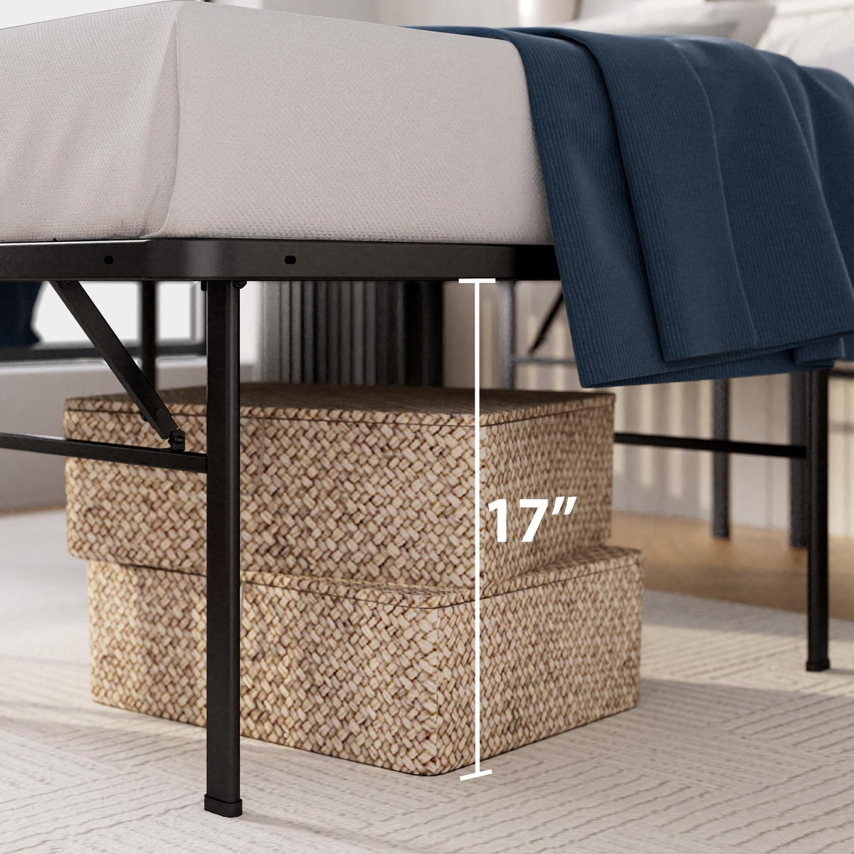 Queen Black Platform Bed Frame U8095