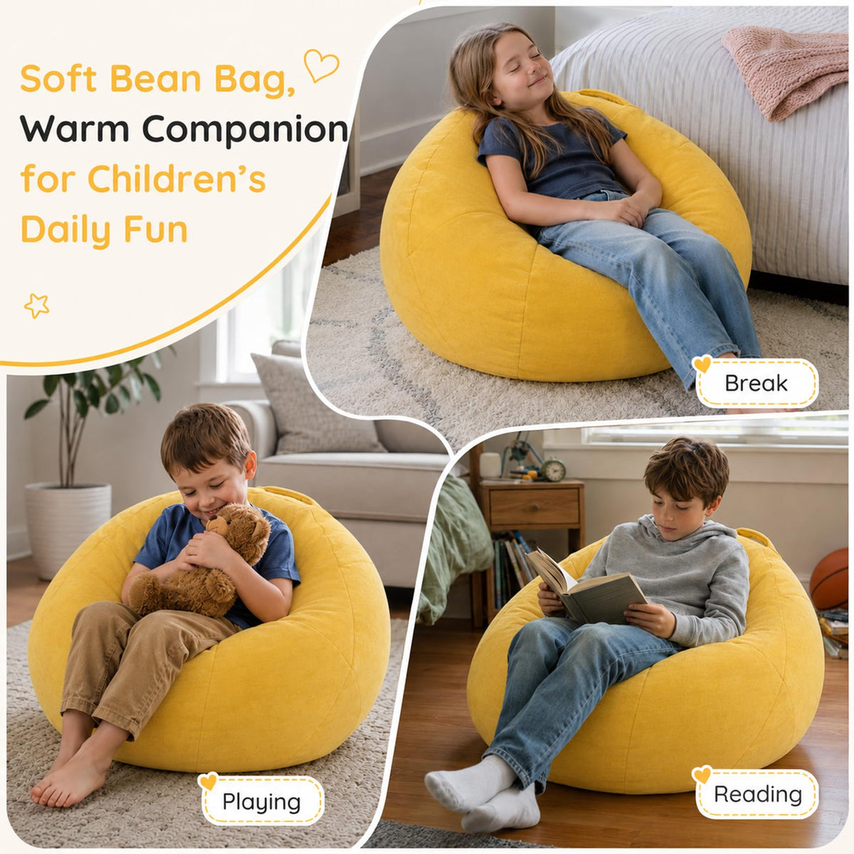 Chenille Bean Bag Chair D4119