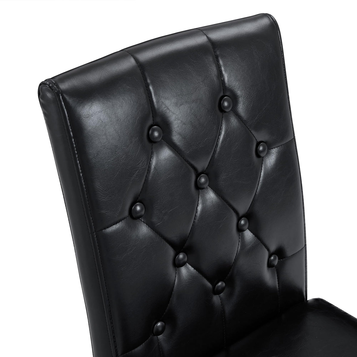 Black Faux Leather Dining Chairs Set of 6 O10769