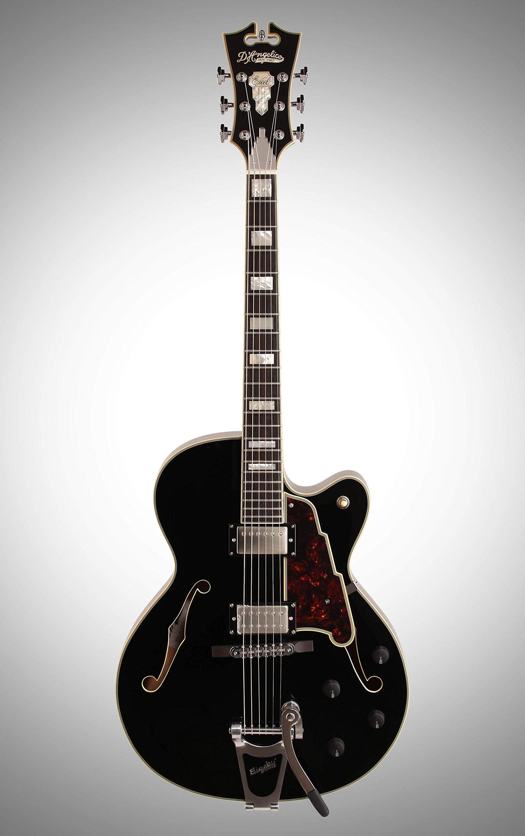Black Archtop Hollowbody Electric Guitar U290826