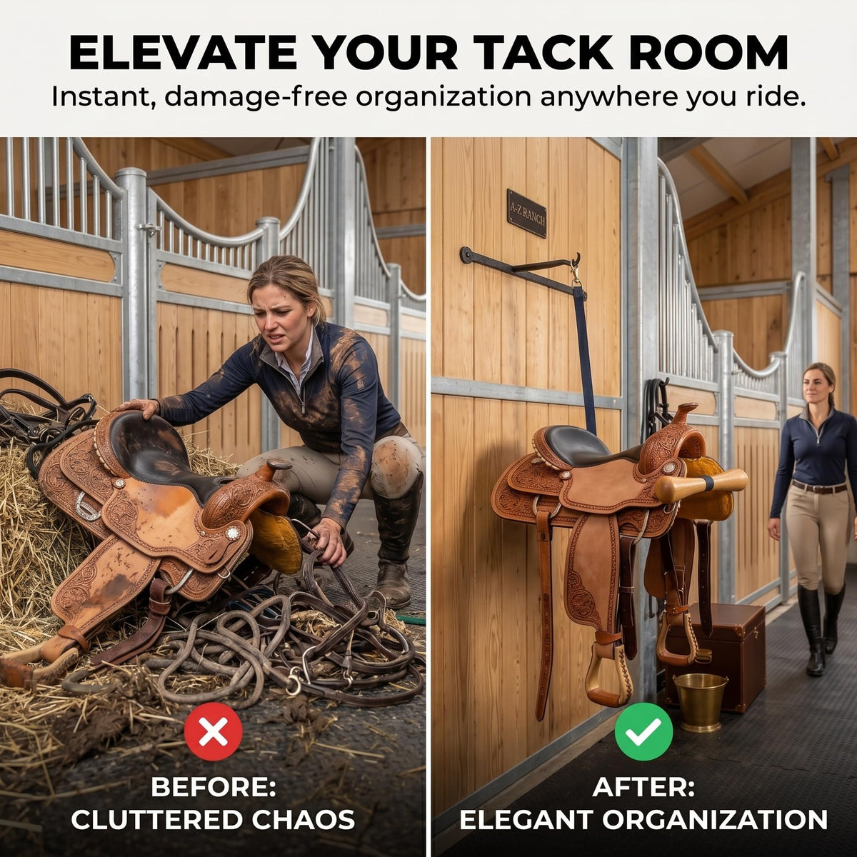 Portable Wood Saddle Rack I331