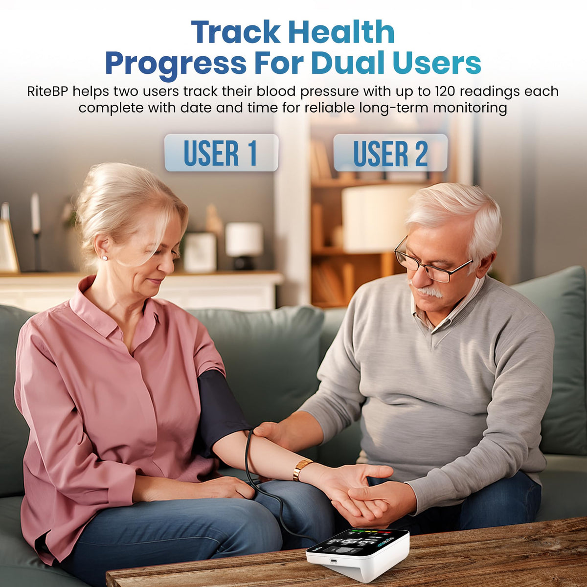 Digital Blood Pressure Monitor with 2 Large Arm Cuffs H803425