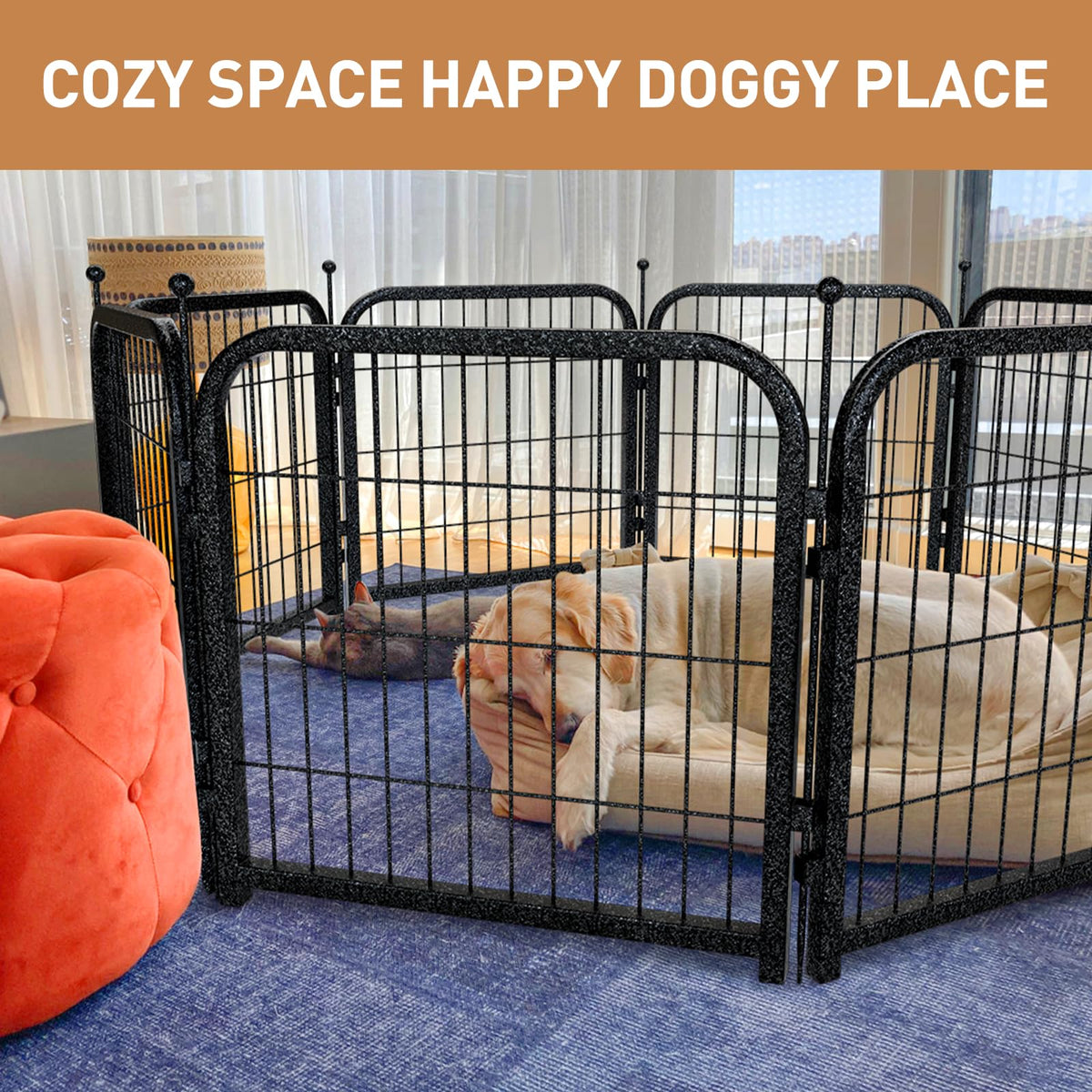 40in 16 Panels Heavy Duty Metal Dog Playpen A255