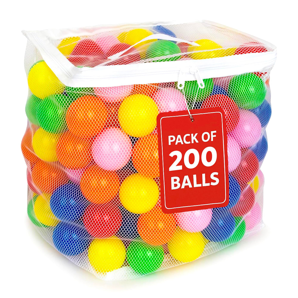 200 Assorted Colors Plastic Ball Pit Balls B32436