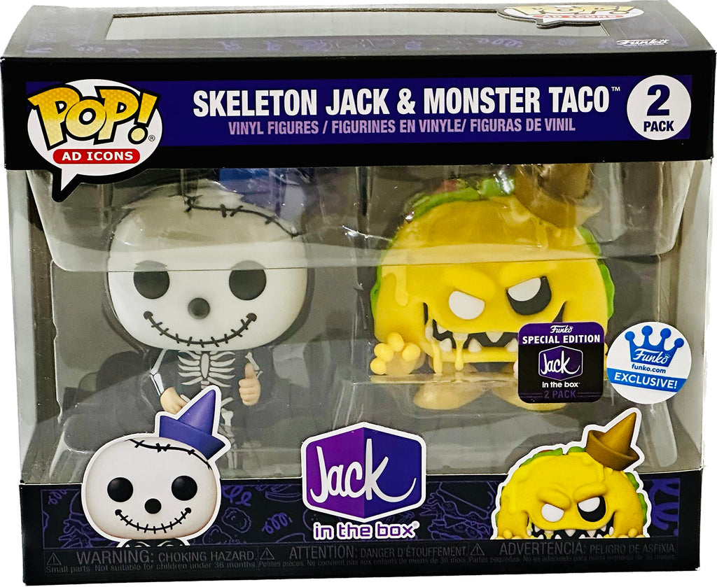 Jack in The Box Skeleton Jack & Monster Taco Vinyl Figure 2 Pack Z414