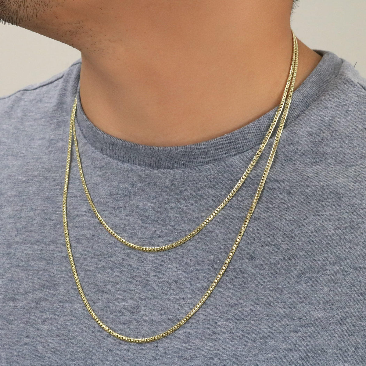 18k Yellow Gold Cuban Link Chain Necklace B40171