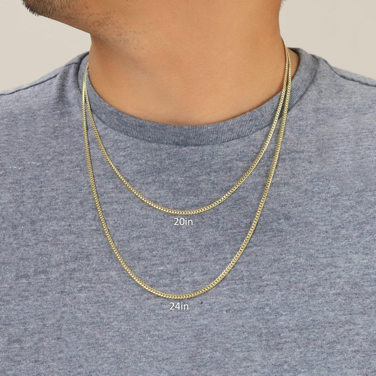 18k Yellow Gold Cuban Link Chain Necklace B40171