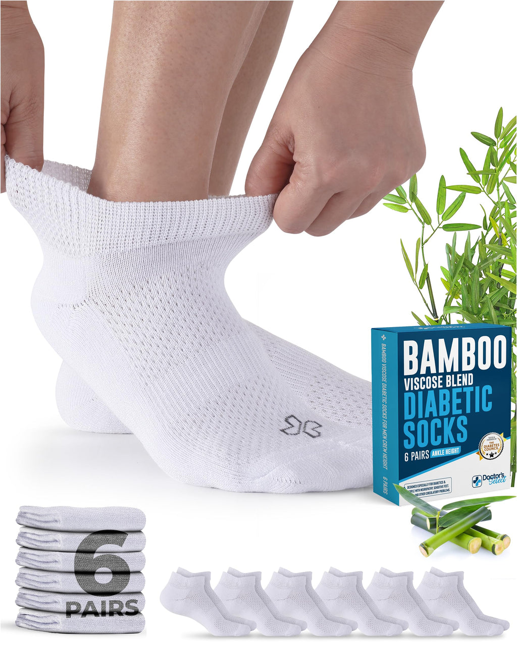 Viscose Bamboo Diabetic Socks 6 Pairs P1700