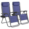 Oversized Padded Zero Gravity Chair Set of 2 with Pillow & Cup Holder H803