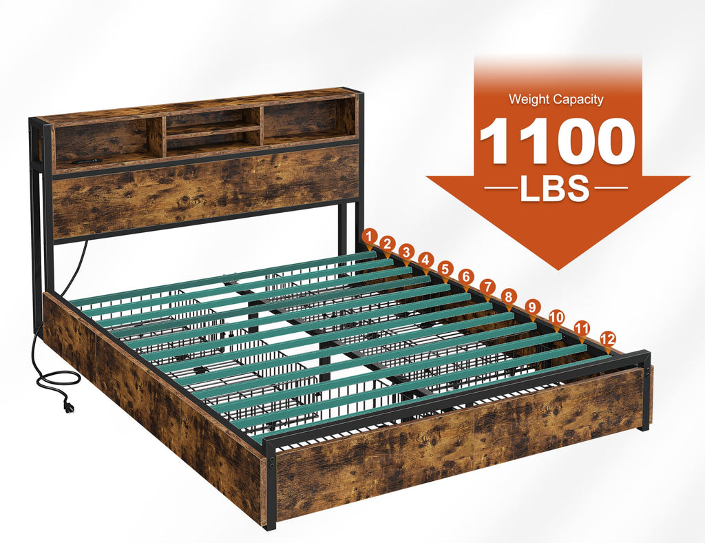 Queen Bed Frame with 6 Storage Drawers C94991